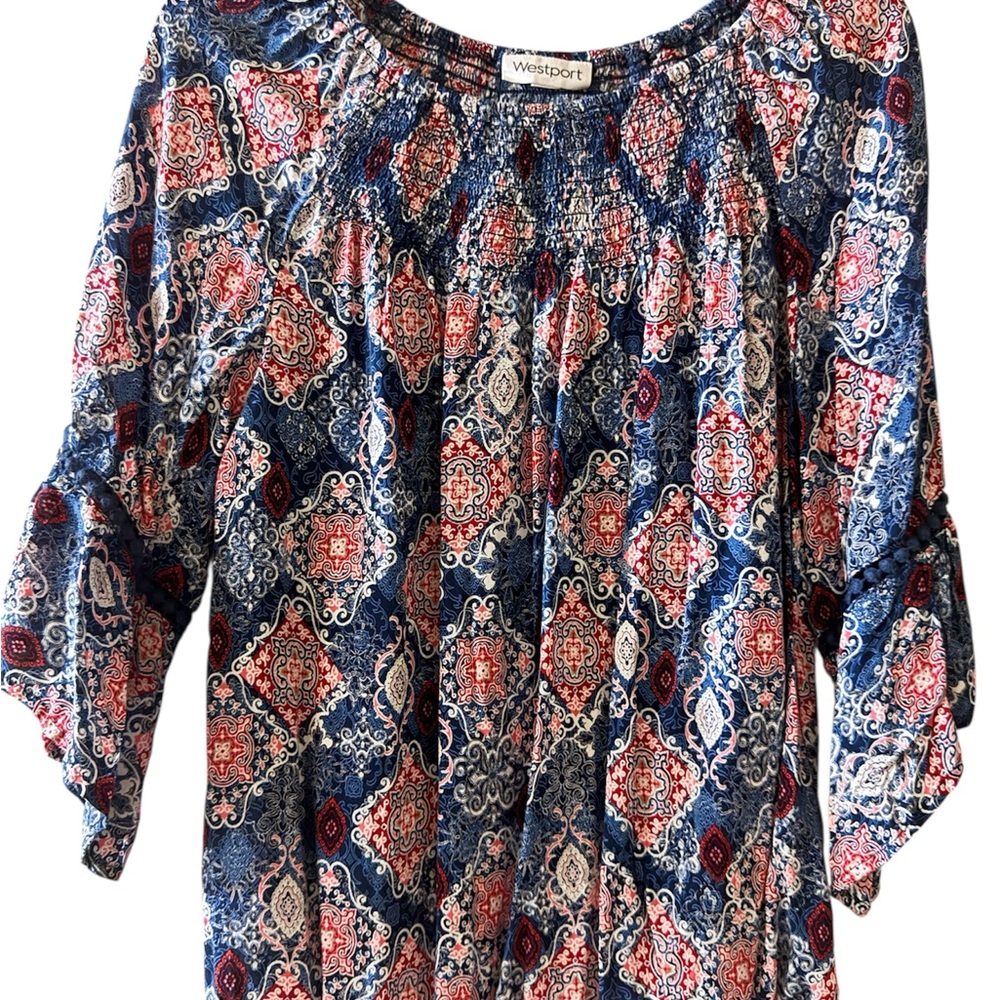 Westport Women's Multicolor Patterned Blouse size M #Spring #Summer